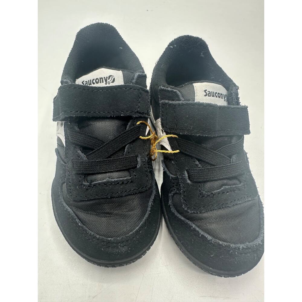 Saucony Toddler's Boy Jazz Lite 2.0 Sneaker size 5M Black White Leather Slip on - Picture 2 of 5